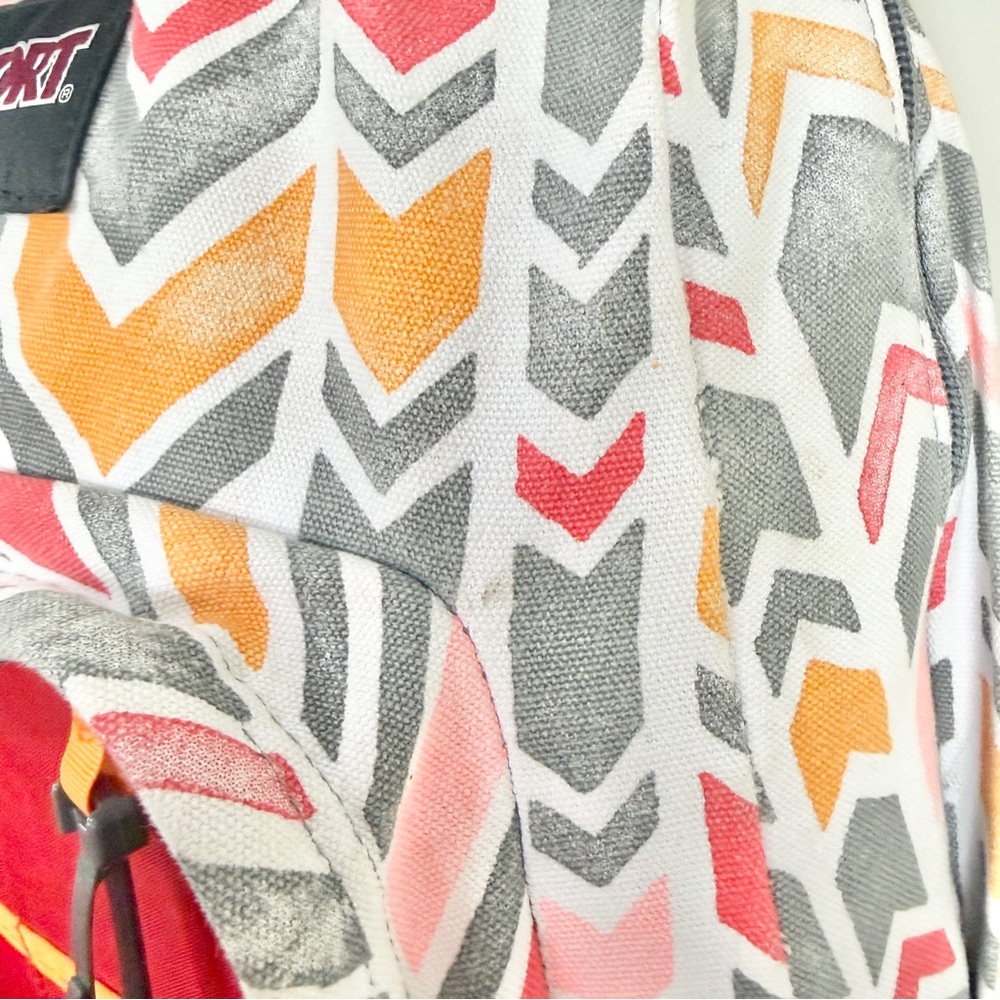 Jansport Right Pack Expressions Backpack Coral Dusk Chevrons Pattern - Picture 11 of 12